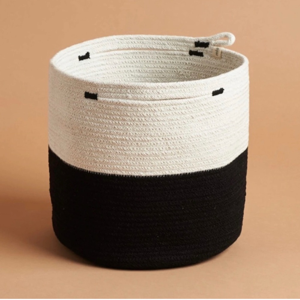 Mia Mélange Foldable Cotton Basket D 9in x H 9in New